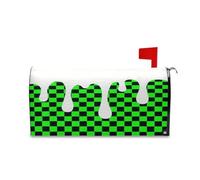 sanluoli Copertura per cassetta postale decorativa a quadri verde gelato per l'estate graziosa copertura magnetica per cassetta postale natalizia 52,8 x 64,5 cm