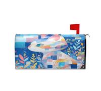 sanluoli Copertura per cassetta postale decorativa astratta con gatto blu colorato per l'estate carino autunno copertura magnetica 45,7 x 52,6 cm