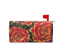 sanluoli Copertura per cassetta postale in stile pittura a olio con rosa rossa retrò per primavera divertente San Valentino copertura per cassetta postale 52,8 x 64,5 cm per buzon