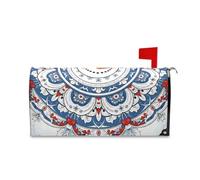 sanluoli Coperture decorative per cassetta della posta di San Valentino, motivo mandala con pupazzo di neve, blu e bianco, 45,7 x 52,6 cm