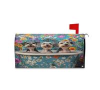 sanluoli Coperture decorative per cassetta postale con cani Schnauzer in miniatura stile retrò per vasca da bagno per l'estate unica di San Patrizio Coperture per cassette postali 45,7 x 52,6 cm