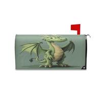 sanluoli Coperture decorative per cassetta postale con draghi dei cartoni animati, verde salvia, copertura magnetica per cassetta postale natalizia, 45,7 x 52,6 cm