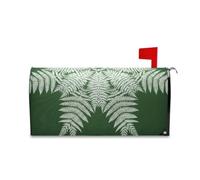 sanluoli Coperture decorative per cassetta postale con foglie bianche naturali di felce verde per il giorno della commemorazione, copertura magnetica unica per cassetta postale di Pasqua, 45,7 x 52,6