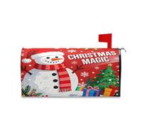 sanluoli Coperture decorative per cassetta postale con pupazzo di neve di buon Natale rosso per l'estate carino Patricks Day coperture magnetiche 45,7 x 52,6 cm
