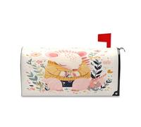 sanluoli Coperture decorative per cassetta postale con rosa verde pesca asetica per Halloween, coperture magnetiche uniche per cassetta postale estive, 52,8 x 64,5 cm