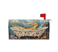 sanluoli Coperture decorative per cassetta postale per vasca da bagno, stile vintage, motivo dinosauro chic, per l'estate, 45,7 x 52,6 cm