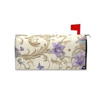 sanluoli Coperture decorative per cassette postali con farfalle blu e fiori viola, per l'estate, 52,8 x 64,5 cm