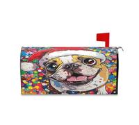 sanluoli Coperture magnetiche decorative per cassetta postale con cane divertente per il Ringraziamento, simpatiche coperture magnetiche per cassette postali di Natale, 45,7 x 52,6 cm