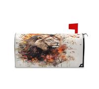 sanluoli Coperture magnetiche decorative per cassetta postale con volto di leone autunnale, per primavera, divertente, Pasqua, 45,7 x 52,6 cm