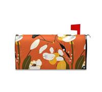 sanluoli Coperture per cassette postali con illustrazioni astratte e fiori arancioni per la primavera, copertura unica per cassetta postale patriottica, 45,7 x 52,6 cm