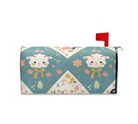 sanluoli Coperture per cassette postali in stile retrò vintage con motivo di pecore con fiori per San Valentino e giorno di San Patrizio, 45,7 x 52,6 cm Caja de correos
