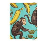 sanluoli Custodia porta passaporto in pelle gialla a forma di banane con scimmie americane, leggera