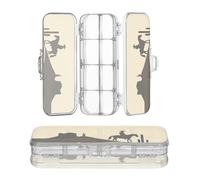 sanluoli Desert Men Horse Retro Clear Pencil Box 2 strati duro penne caso per cancelleria forniture con coperchio