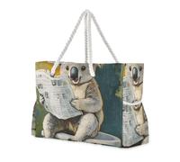 sanluoli Divertente Koala Vintage Toilette Tote Bag Portatile Per Le Donne con Tasche Laterali Scuola Tote Bag con Tasche con Cerniera