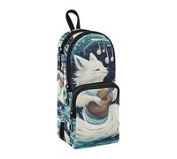 sanluoli Elegante Arctic Fox Nylon 3 Scomparti Matite Borse Studio & Multifunzionale Matita Astuccio Cancelleria Organizzatore per Preppy Elementary 1600ml
