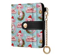 sanluoli Elegante portafoglio da donna pieghevole in pelle PU per tutti i giorni per ragazze donne signore - Merry Christmas Pink American Salamander