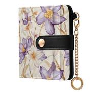 sanluoli Elegante portafoglio pieghevole da donna, in pelle PU, impermeabile, per donne, ragazzi, ragazze, narciso, lavanda e beige