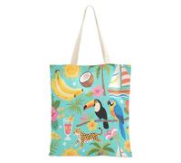 sanluoli Estate Blu Animale Mare Tote Borsa di Tela Grande Capacità Donne Tote Bag per Palestra, Lavoro, Shopping 40,6 x 38,1 cm scuola essenziale