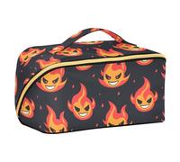 sanluoli Evil Laughing Flame Demon Toiletry Bags con divisori Borsa cosmetica da viaggio leggera per le donne accessori da viaggio