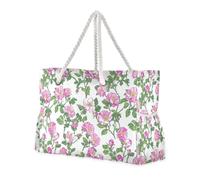 sanluoli Fiori Primavera Fresco Floreale Pesca Grande Capacità Totes Per Lavoro con Tasche Laterali Borsa di Tote di Viaggio per Viaggio Palestra