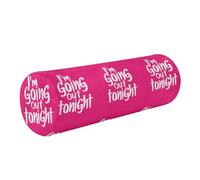 sanluoli Full Moon - Copri cuscino rotondo in memory foam con cerniera (prop1), 43 cm, per ginocchia/gamba/collo, con scritta "I'm going out tonight", colore: rosa acceso