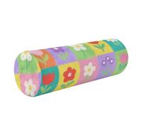 sanluoli Full Moon - Cuscino di supporto lombare in memory foam (prop1), federa per cuscino per ginocchia/gamba/collo, fiori colorati a scacchi
