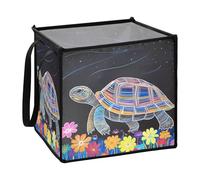 sanluoli Funny Eastern Box Turtle contenitori per scrivania pieghevoli piccoli cestini per organizzare 33 x 33 x 33 pollici