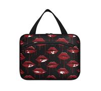 sanluoli Gothic Style Darkness Bleedips Rosso appeso kit da barba borsa da viaggio con gancio, designer unisex kit borsa per gli uomini per gli elementi essenziali da viaggio per le donne zaino in