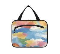 sanluoli Gouache Rainbow borse da appendere per le donne con gancio, designer unisex trapuntato borsa trucco per adulti bagno bolso de mano para hombre, Guazzo arcobaleno
