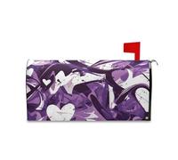 sanluoli Graffiti Art Astratto Viola Cuori Bianchi Involucri Magnetici per il Memorial Day Carino Felice Anno Nuovo Copertura Cassetta Postale 52,8 x 64,5 cm Caja de Correos