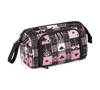 sanluoli Grande astuccio portapenne di grande capacità, organizer leggero, con scomparti per studenti universitari, scuola, must have pittura a olio sentimento carino gatto