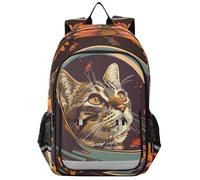 sanluoli grandi zaini per bambini 8-12: borsa per libri di grande capacità per ragazzi e ragazze della scuola di quinta elementare in colori assortiti - Astronauta carino gatto margherita fiore