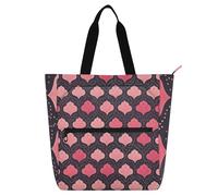 sanluoli Guilloche nero pesca bambini carino Tote Bag per ragazzi ragazze donne, gotico robusto bambini attività borsa arte tote bag con cerniera per la scuola shopping drogheria arcobaleno forniture