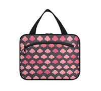 sanluoli Guilloche nero rosa appeso borsa da toilette da viaggio con gancio, design necessario caso per articoli da toeletta per gli elementi essenziali per le donne viaggio bolso para maquillaje de