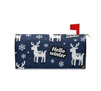 sanluoli Hello Winter Deer - Coperture magnetiche decorative per cassetta postale per il Ringraziamento, colore blu navy, 52,8 x 64,5 cm