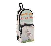 sanluoli I Love You Like No Otter - Astuccio in nylon a 3 scomparti, grande capacità, per adolescenti, cancelleria per uomini, scuola media, 1600 ml