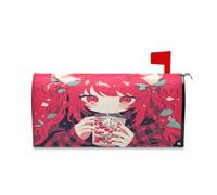 sanluoli Involucri decorativi per cassette postali a tema anime rosso ciliegia per l'autunno Fun Patricks Day coperture magnetiche 45,7 x 52,6 cm