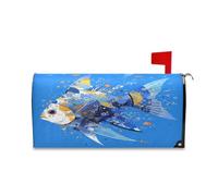 sanluoli Involucri decorativi per cassette postali con pesci astratti blu semplici per la primavera carino patriottico coperture 45,7 x 52,6 cm