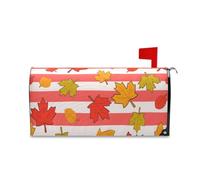 sanluoli Involucri magnetici per cassetta delle lettere con foglie d'acero a righe bianche rosse per il giorno della commemorazione carino primavera coperture magnetiche 52,8 x 64,5 cm Caja de correos
