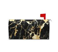 sanluoli Involucri magnetici per cassetta postale Mardi in pietra di marmo nero scuro dorato coperture per cassetta postale di San Valentino unico 45,7 x 52,6 cm Caja de correos