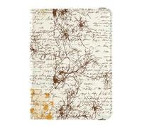 sanluoli Jumble - Custodia per passaporto in pelle con scritta "Words and Branches", per documenti di viaggio, con blocco RFID, leggera