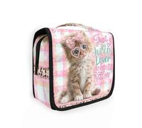 sanluoli Just A Girl Who Loves Kitten borse da viaggio da donna con gancio, borsa per il trucco lavabile da appendere per viaggiatori zaino in spalla, solo una ragazza che ama il gattino