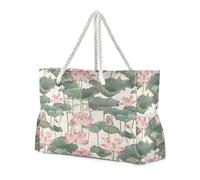 sanluoli Le borse di totalizzatore di grande capacità del fiore di stile cinese per la scuola con le tasche laterali portano sulla borsa con i portabicchieri sul lato