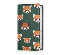 sanluoli Lesser Panda - Custodia a portafoglio essenziale in pelle verde smeraldo per libretto di registrazione e assicurazione, per documenti essenziali e patente di guida