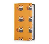sanluoli Lesser Pandas - Custodia a portafoglio in pelle sintetica in poliuretano, per documenti essenziali, patente di guida, carte di credito, colore: arancione