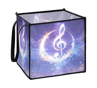 sanluoli Luna e Note Musicali Dreamy Colore Viola Cestini di stoffa per mensole pieghevoli Decorativos cestini decorativi 13x13x13 In