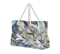 sanluoli Lynx - Borsa larga da donna con tasche laterali, grande, colore: verde menta, per spiaggia, scuola e lavoro