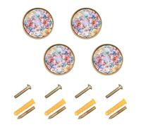 sanluoli Manopole personalizzabili California Condor Flower Floral Cabinet Pull and Knobs Boho Dresser Knobs Gold 32 mm per libreria, confezione da 4