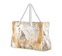 sanluoli Meccanico Cyber Style Wolf Note musicali Oro Portatile Viaggio Duffel Bag Tote con tasche laterali Donna Tote Bag con portabicchieri sul lato