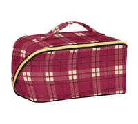 sanluoli Merry Christmas Buffalo Plaid Check Cosmetici Borse con divisori eleganti Make Up Borse Per Le Donne Accessori Da Viaggio